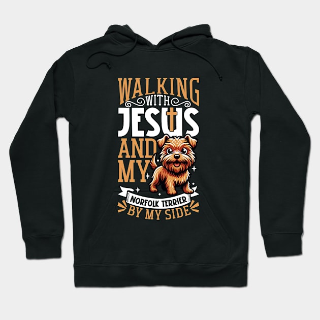 Jesus and dog - Norfolk Terrier Hoodie by Modern Medieval Design